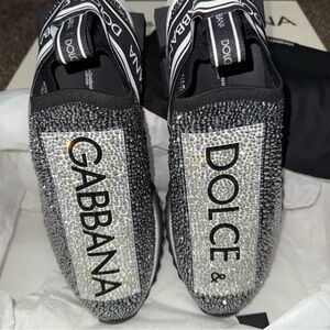 Dolce & Gabbana Women's Black and Silver Sneakers